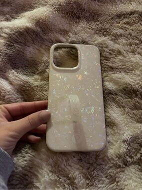 Loopy iPhone 15 Pro Max Pearl Iridescent Phone Case with loop, no bag!